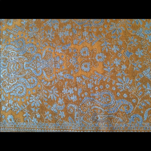 Artisan Accessories - Handwoven Pashmina wrap from Israel orange, silver